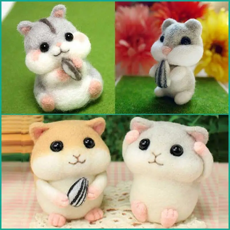 Пользовательские животных хомяк белка шерсть иглы валяния DIY ручной работы милая