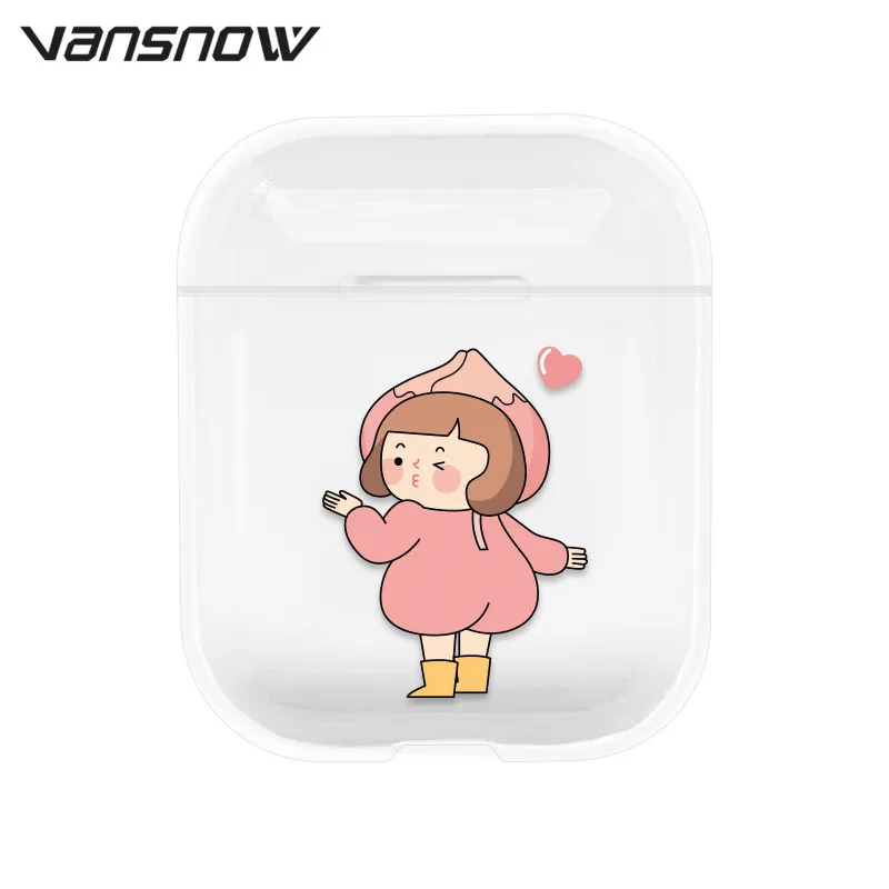 Cute Lady Для AirPods чехол из прозрачного силикона с рисунком Беспроводной Bluetooth зарядным устройством чехол s для Airpods 2/1 Air стручки чехол Крышка - Цвет: Cute Lady
