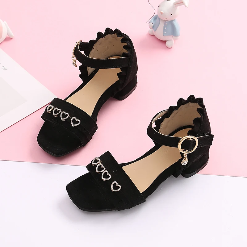 

kids Big Girls High Heel Princess Sandals Fashion Children Girls Summer Beach Shoes open toe Non-slip Roman shoes STQ030