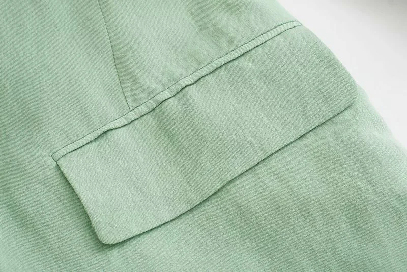 Женский офисный костюм-двойка зеленый Блейзер и юбка-карандаш в стиле ретро 2020 |