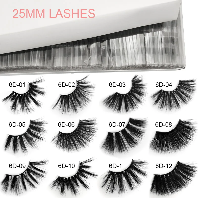 

25mm faux mink lashes in bulk wholesale 20/30/40/50/100 pairs long false eyelash extension dramatic eyelashes vendors 5d makeup