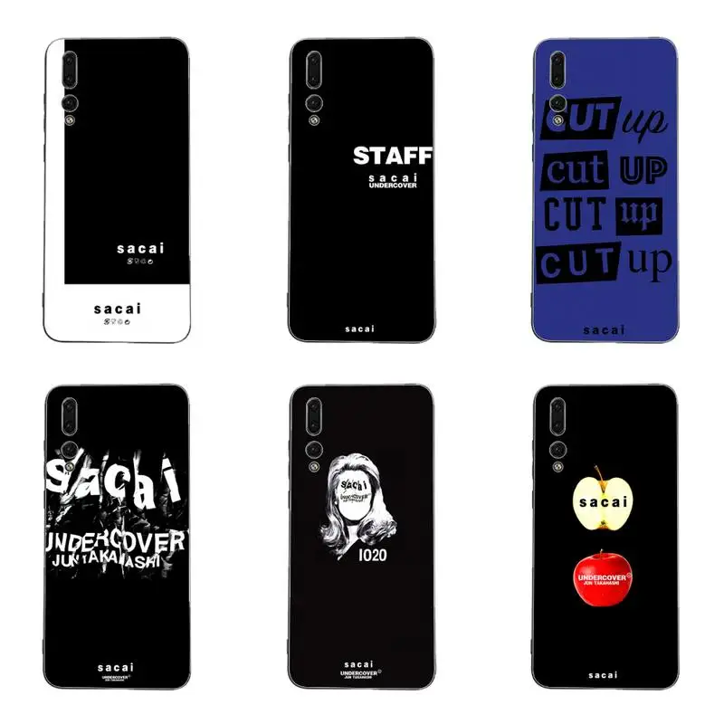 Черный мягкий чехол для телефона из ТПУ с иллюстрацией Sacai Huawei G7 G8 P7 P8 P9 P10 P20 P30 Lite