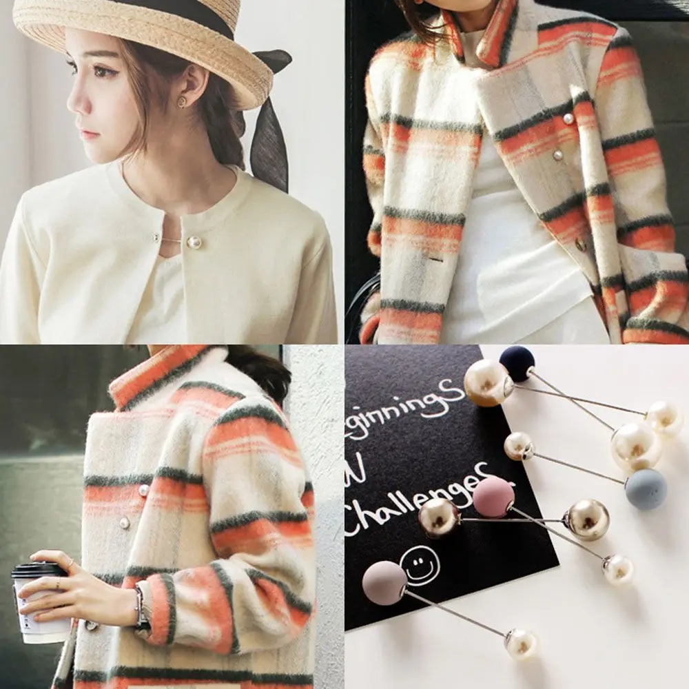 1 шт. Модная женская/Девичья имитация двойной жемчужной Броши классический шарф