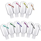 Пустая пластиковая многоразовая бутылка 30 мл 50 мл с брелоком, портативный прозрачный дорожный контейнер для дезинфицирующего средства для рук, косметика, 20 шт.