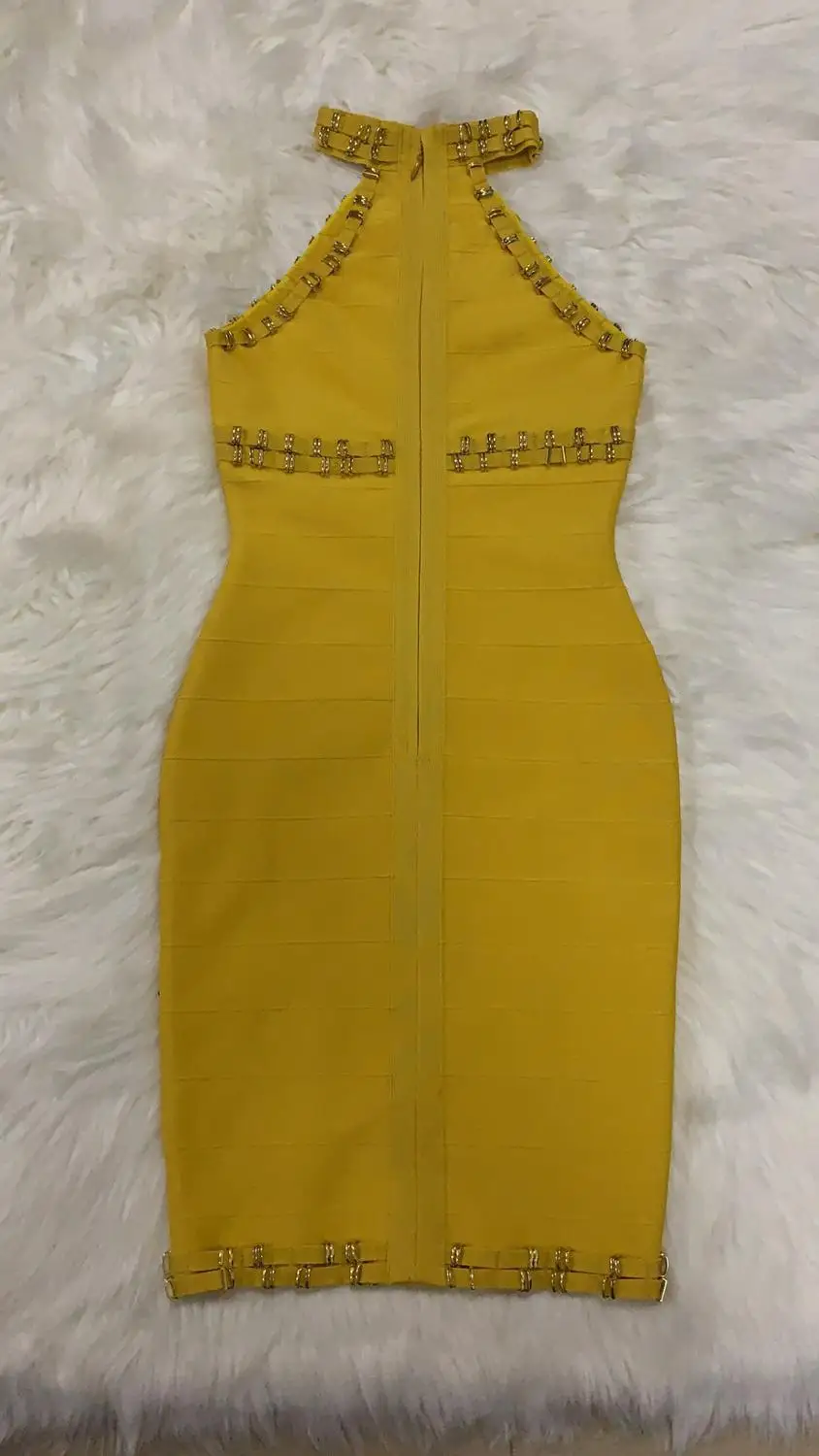 

Ocstrade Ginger Keyhole Sexy Bandage Dress 2020 New Arrival Women Embellished Bodycon Bandage Dress Night Club Party Dress