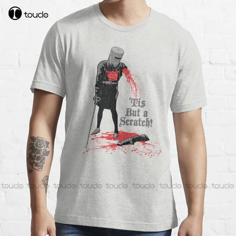

New Tis But A Scratch! T-Shirt Black Tee Shirts For Men Cotton Tee S-5Xl