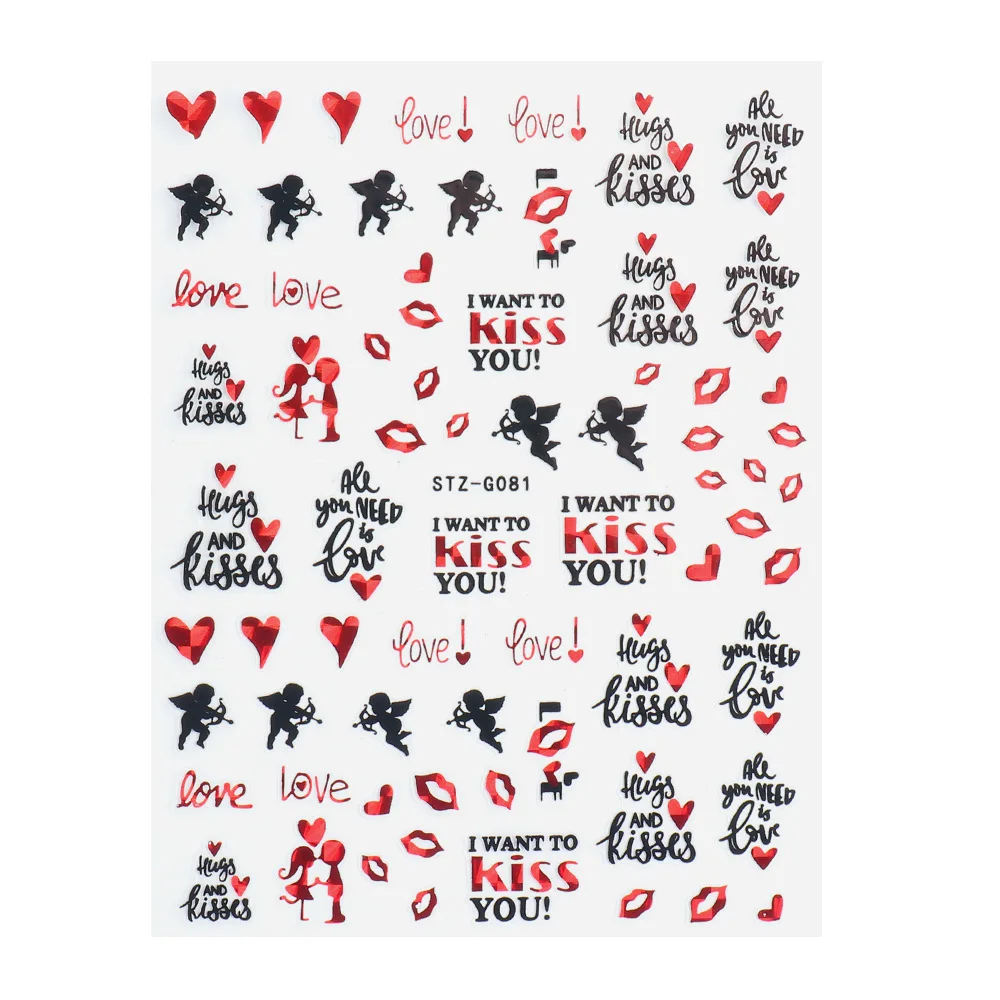 

3d Nail Art Sticker Pattern Applique Valentine's Day Love God Love Adhesive Sticker Nail Art Decoration Nail Art Supplies Nails