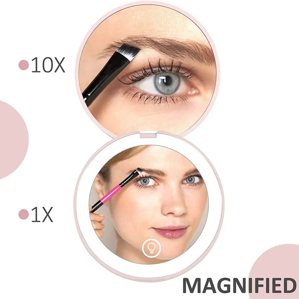 

Светодиодное зеркало для макияжа светильник кой, двойное нажатие для плавного затемнения, магнитный переключатель с интерфейсом Type-C, зерка...