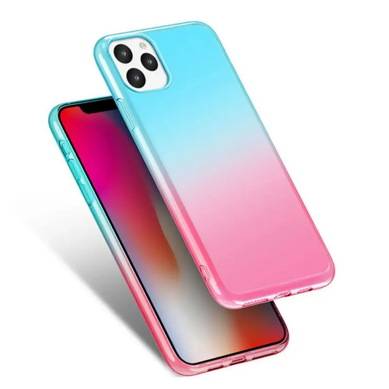 Новый модный гибкий противоударный нескользящий градиентный цветной прозрачный