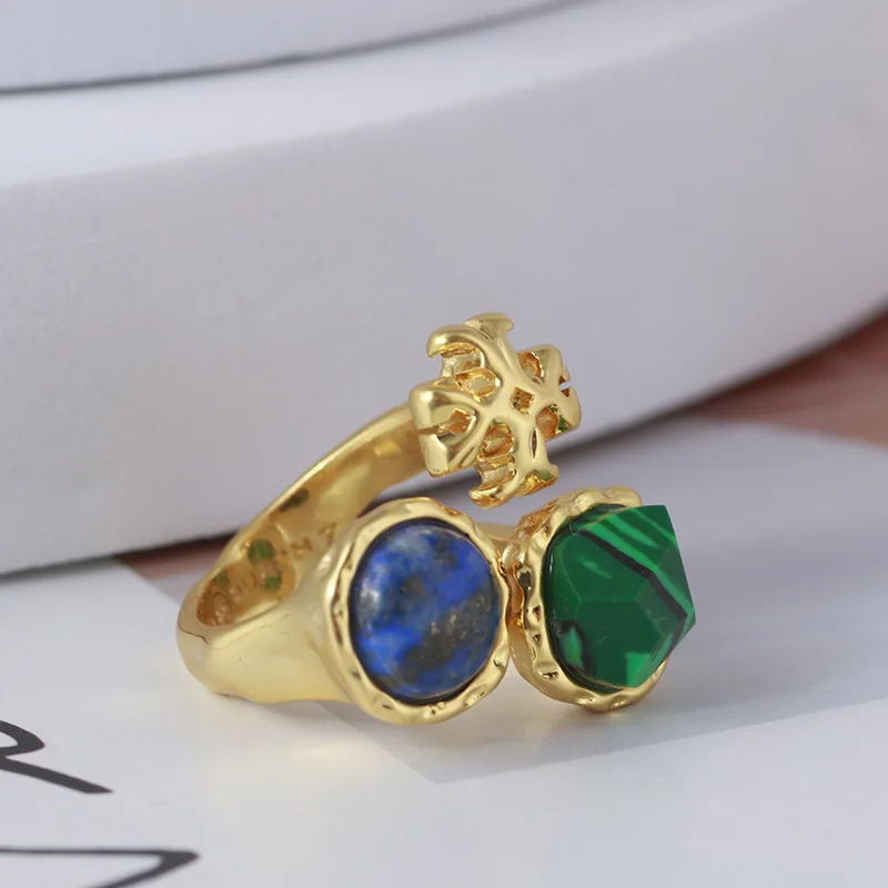 

Fashion square label inlaid crystal exaggerated open ring
