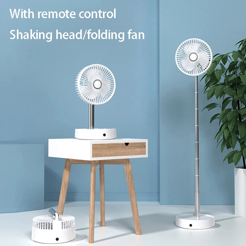 

Portable Folding Telescopic Fan Suitable for Desktop Office Floor Fan Remote Control Timing Electric Fan