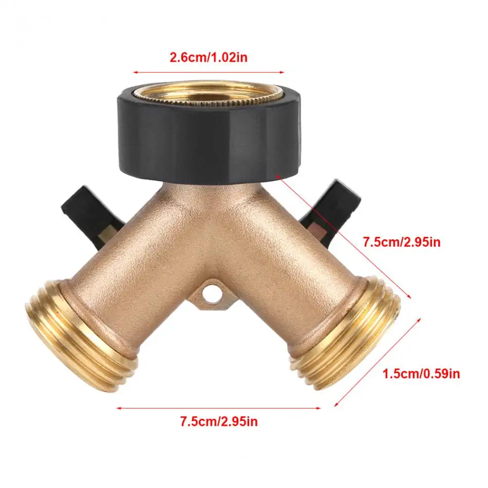 

Garden Hose Connector With Hoses Brass Water Tap Adapter 2 Way Y Shape 3/4 Hose Connector For Garden Irrigation
