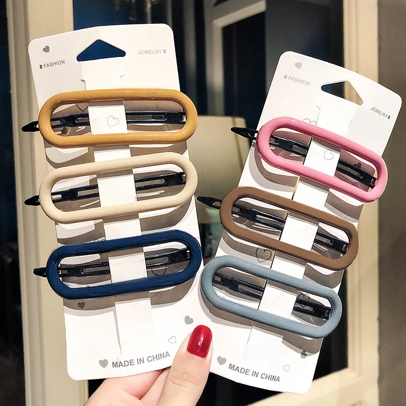 

Fashion Korean Hollow Oval Hairpins Women Headwear Handmade Hair Clips for Women Girls Solid Hairgrips Hair Band Accessories