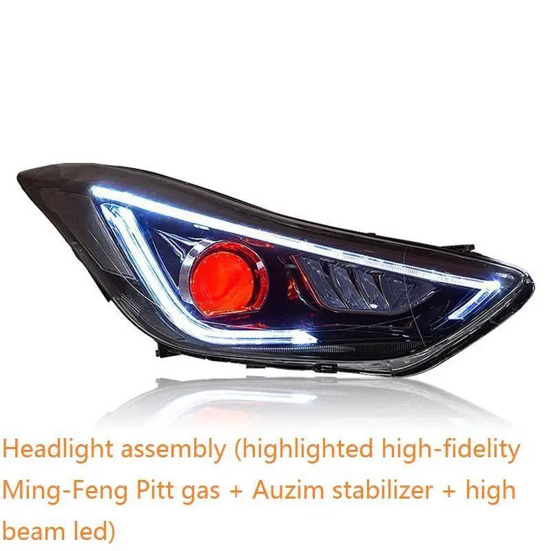 MODEL J Автомобильные Внешние Luces Neblineros Para Автомобильные светодиодные Drl фары Задние Автомобильные фары в сборе 12 13 14 15 для hyundai Elantra - Цвет: MODEL J