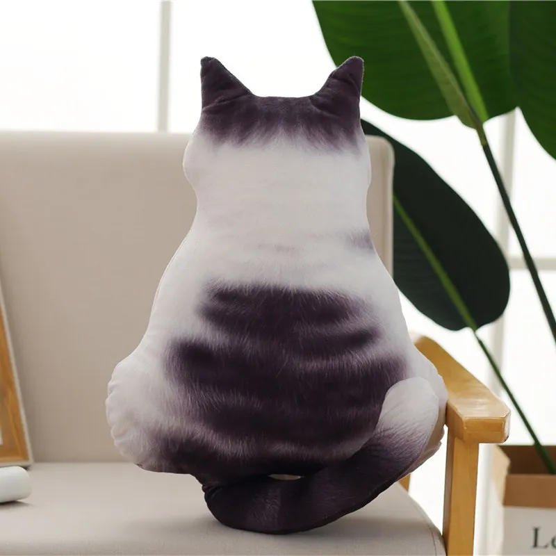 Подушка на заднюю панель с мультяшным животным для дивана имитация кошки