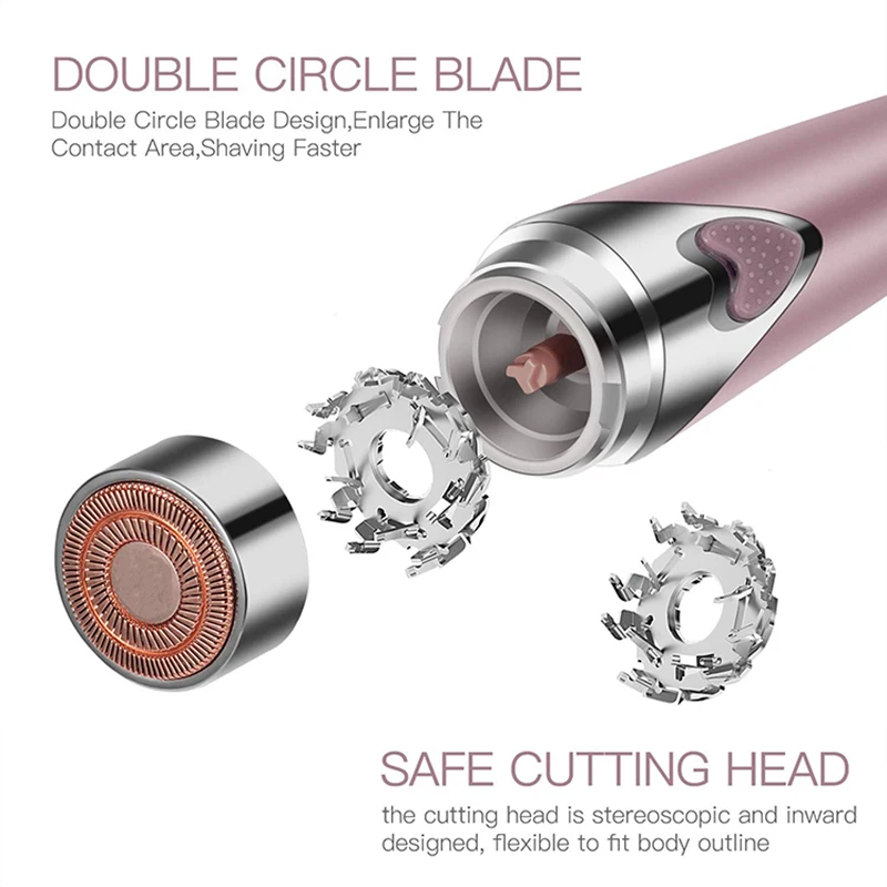 Two Colors Women Mini Eyebrow Trimmer Electric Professional Lipstick Epilator Hair Removal Painless Shaver Portable | Бытовая техника