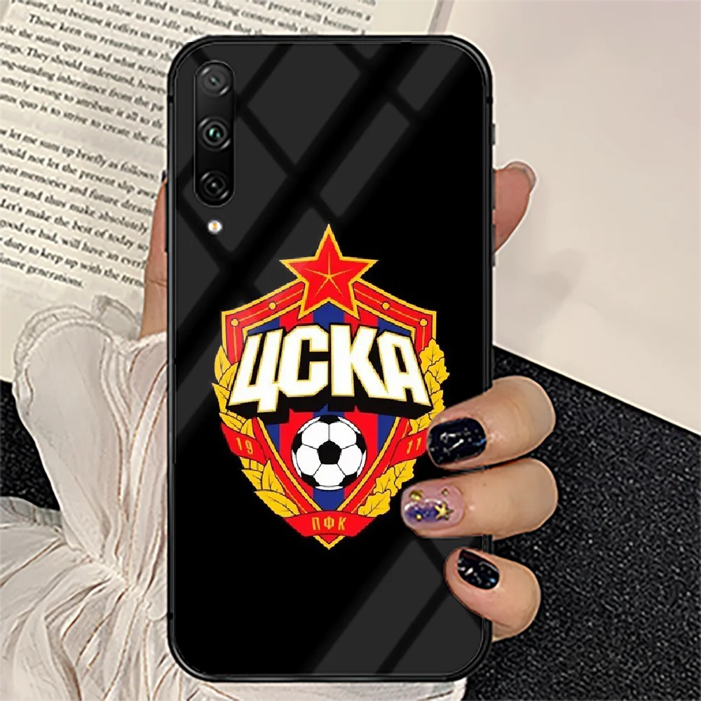 

Russian football PFC CSKA Moscow Phone Tempered Glass Case Cover For huawei honor 7 8 9 10 20 A X S lite i pro Hoesjes Black