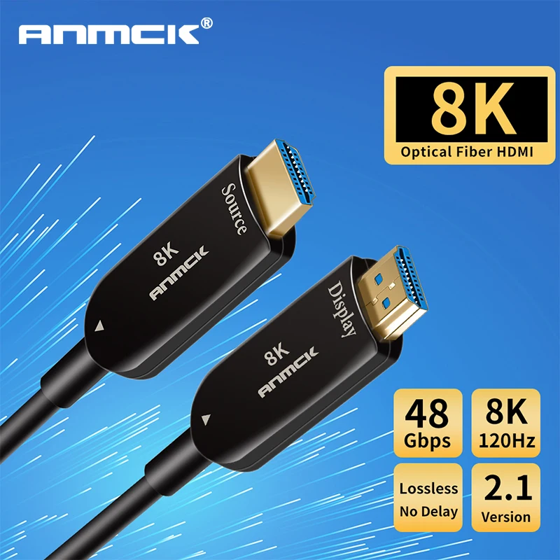 Волоконно оптический кабель HDMI 2 1 0 8K 120Hz 4K 60Hz UHD 48 Гбит/с с аудио видео шнур ARC HDR 4:4:4
