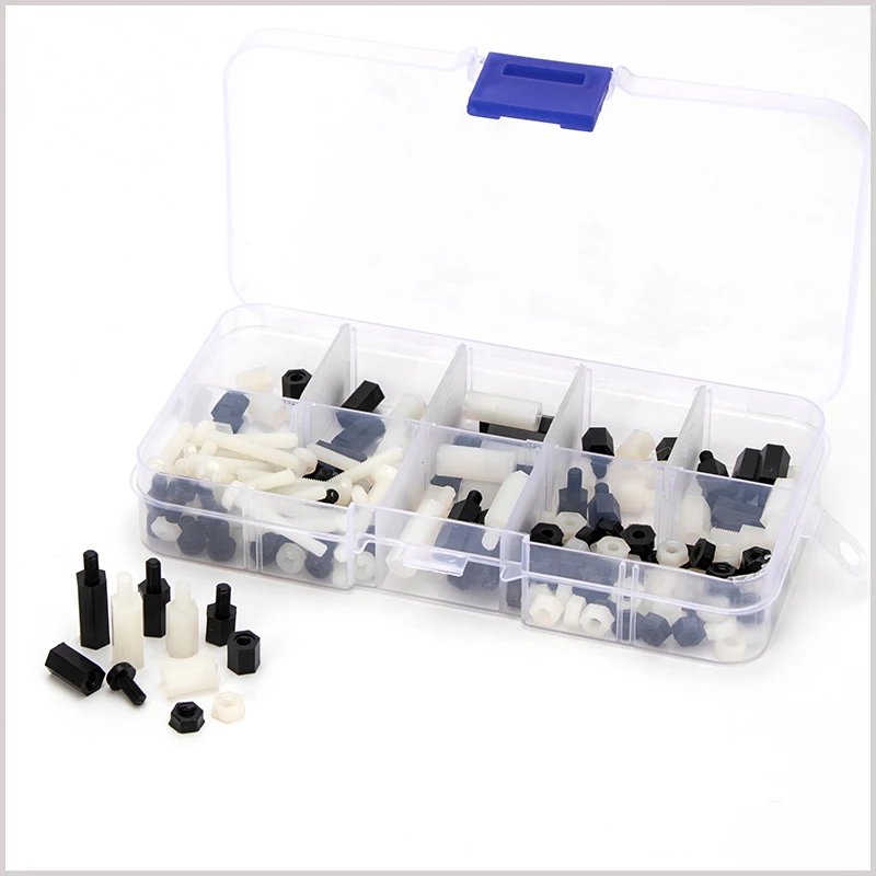 M3 мужской женский черный белый шаг пластиковый винт Шестигранная нейлоновая