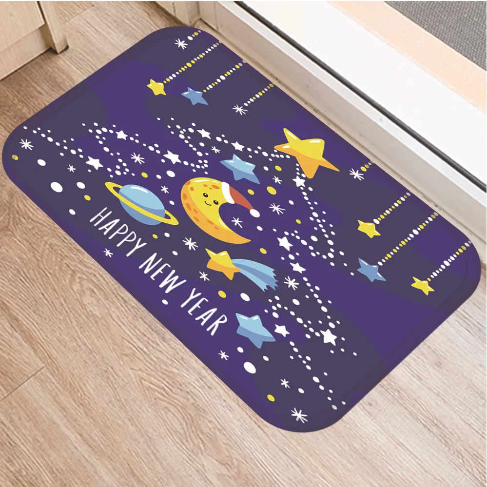 Радужный напольный коврик с рисунком облаков и Луны Противоскользящий для дома