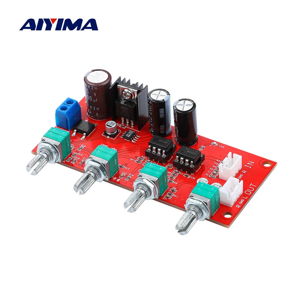 

AIYIMA NE5532 HIFI Stereo Preamp Amplifier board volume Tone Control Pre-amp Preamplifier Treble Midrange Bass Finished Board