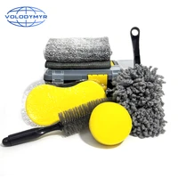 car cleaning kit wheel rim brush microfiber towel interior chenille brush waxing sponge for detailing detail clean wash tools