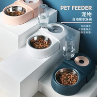 pet supplies dog cat double bowl automatic drinking water