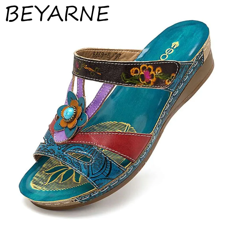 Новинка 2020 летние римские сандалии на каблуках Нескользящие пляжные с открытым