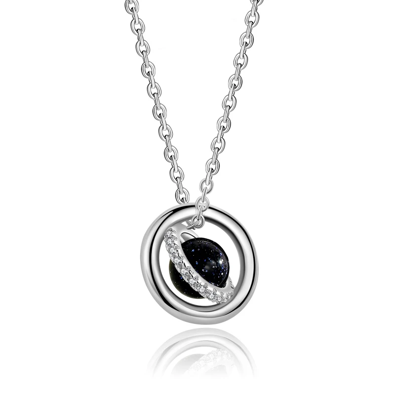 Moon Necklace SA SILVERAGE, Винтажные серьги из стерлингового серебра 925 пробы, женские серьги-гвоздики из серебра 925 пробы, для женщин, ювелирные украшения черного цвета - Цвет камня: Moon Necklace
