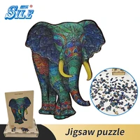elephant puzzle color printing simple wooden home education game decoration animal shape cards learning antistress toys magic