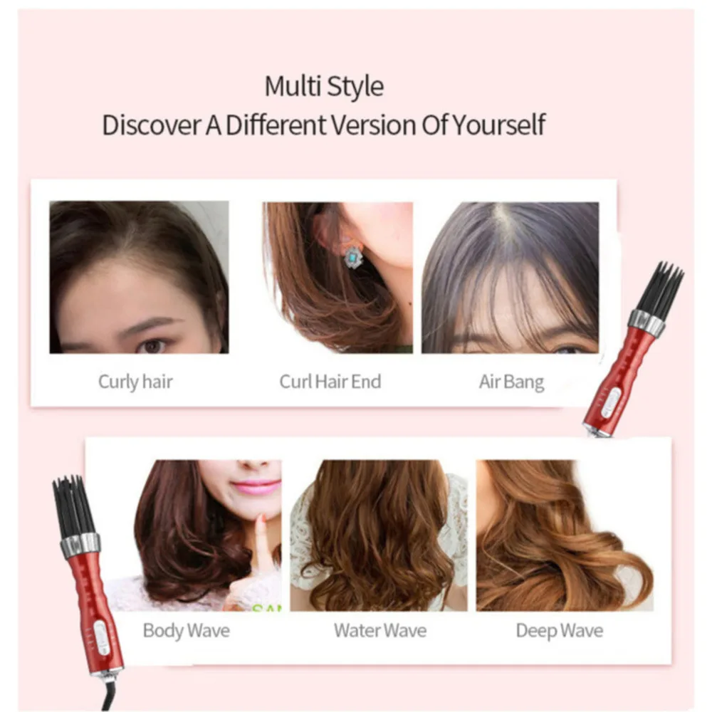 

New 3 in1 Electric Hair Curler Hair Dryer Ionic Flat Iron Fast Heated Comb Hair Styling Brush Comb Volumizer Hot Air Brush Ha