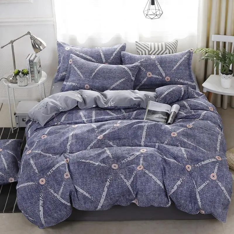 50 современный в полоску зимние постельного белья Полный белье королевского