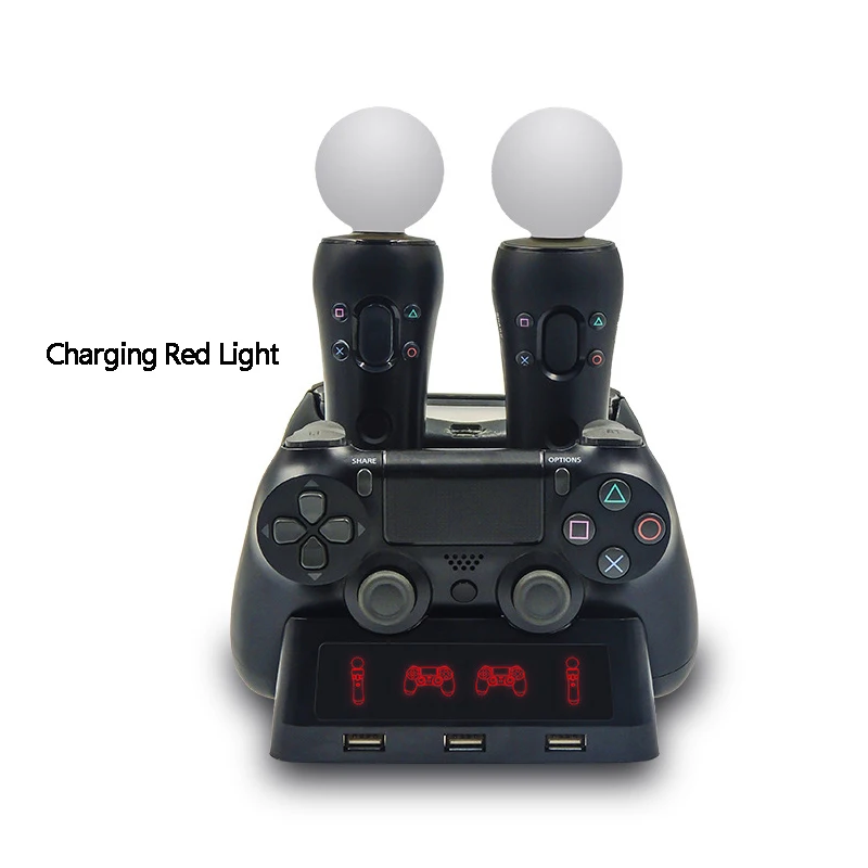 PS4 PS Move VR PSVR джойстик зарядное устройство для геймпада 4 в 1 подставка контроллера