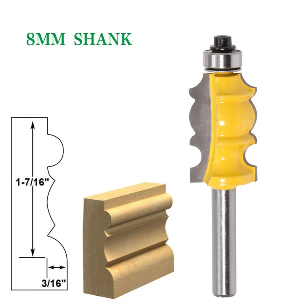 

1PC 8mm Shank Architectural Cemented Carbide Molding Router Bit Trimming Wood Milling Cutter Woodwork Cutter Power Tools