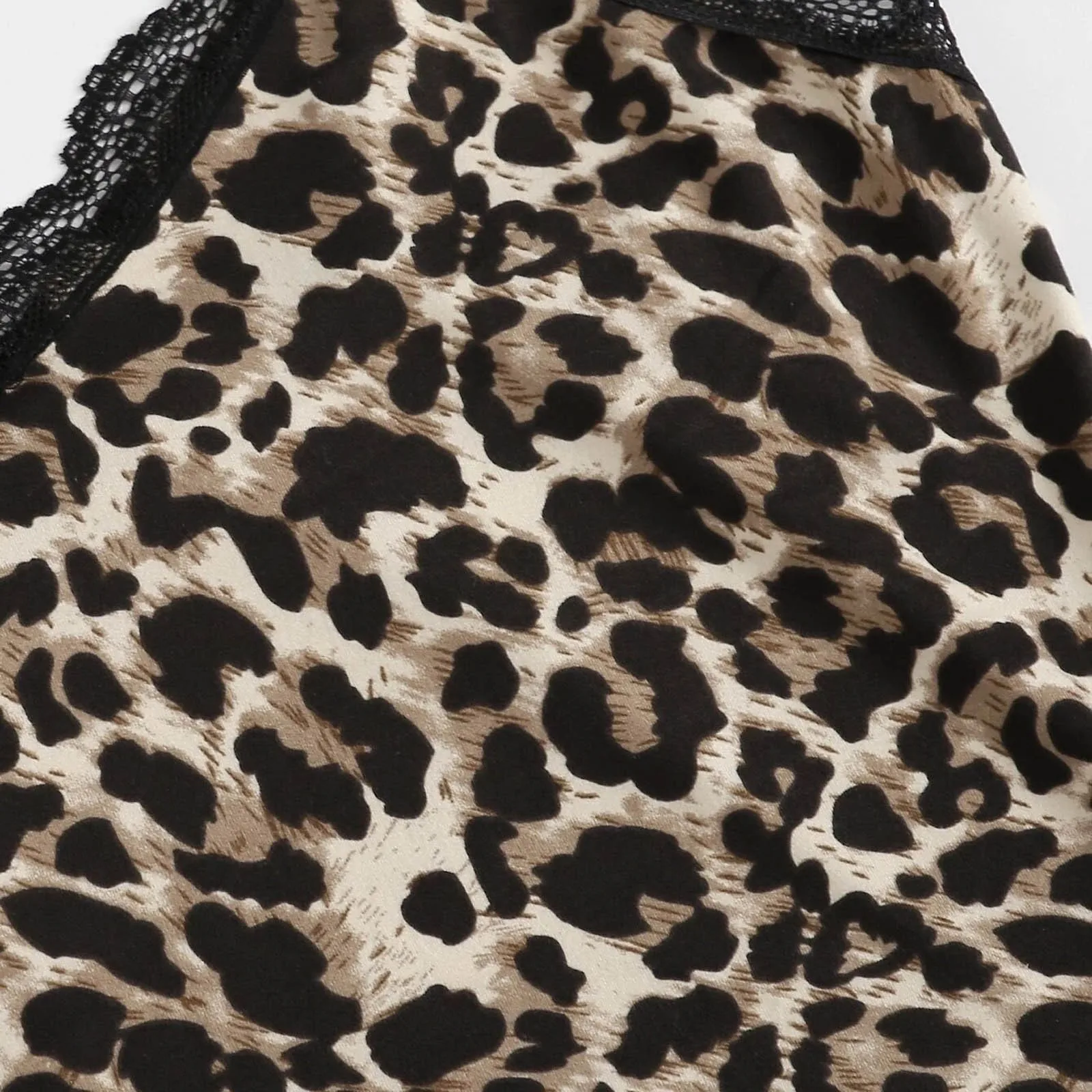 

Leopard Print Lingerie Silk Underwear Sleepwear Nightdress Pajamas Satin FFT