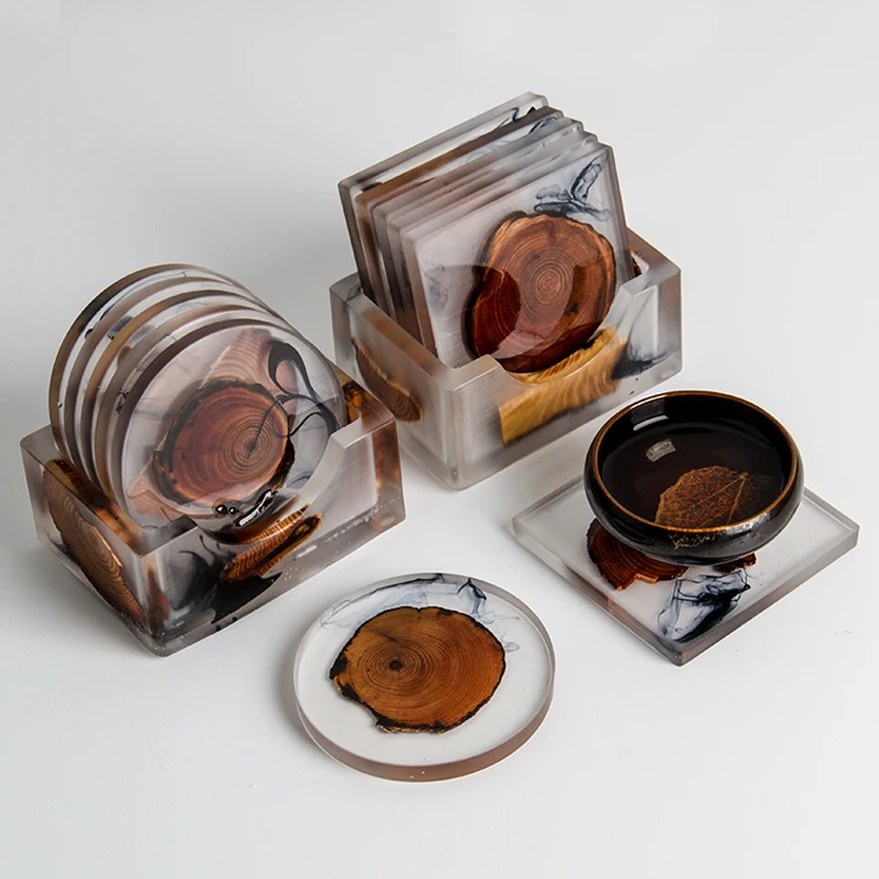 

Resin Pine Teacup Mat Tea Cup Cup Saucer Household Tea Set Accessories Kung Fu Tea Ceremony Tea Mat Tea Cup Bamboo Tea Tray