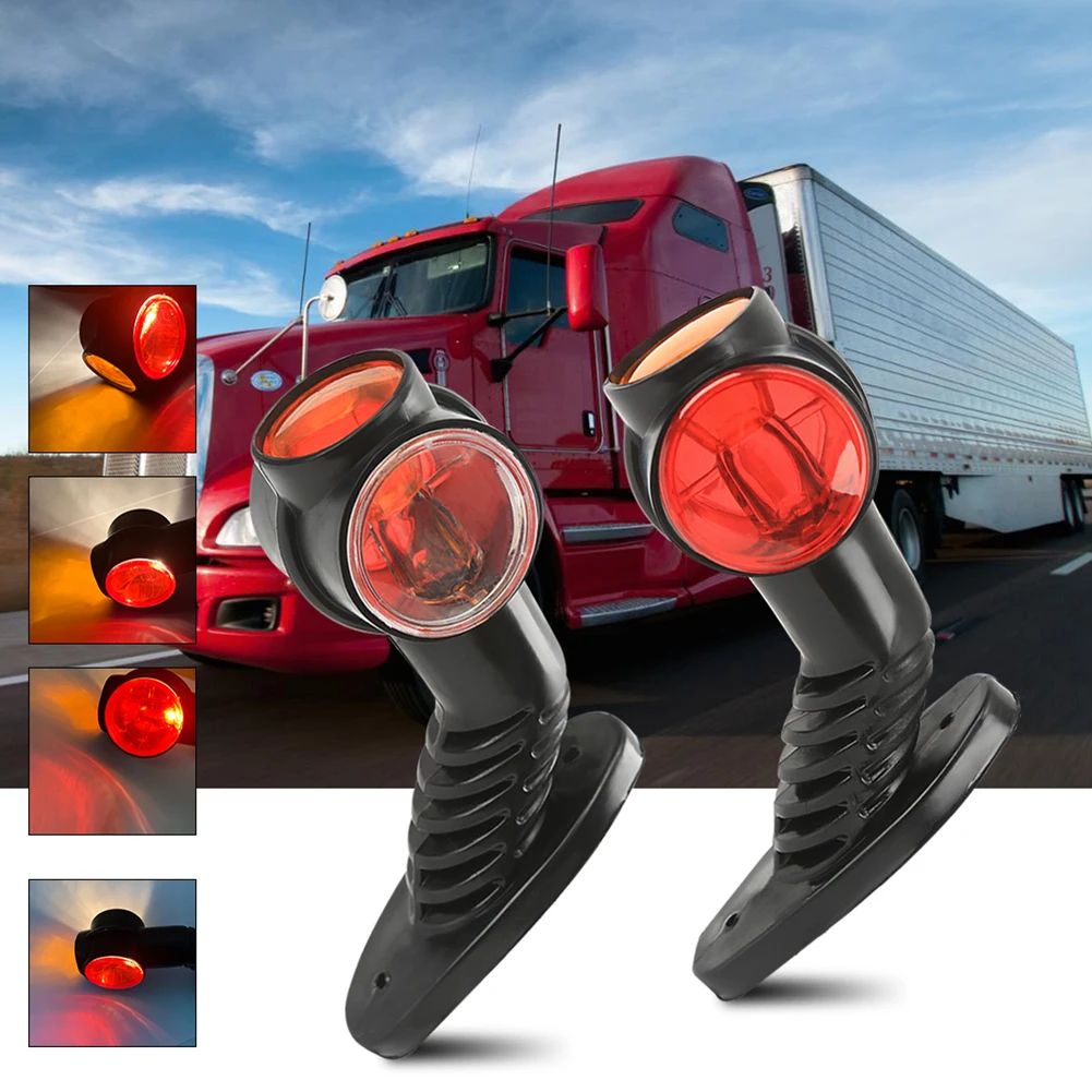 

LED Light Led Truck Side Marker Lamp Outline Lamp Trailer Lights 2PCS Red Amber Corner Van Bus 24V Retro Style Led Car Lights