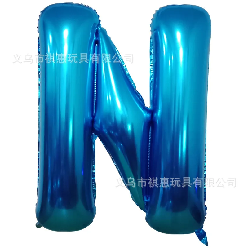 40 inch Blue aluminum film letter balloon Aluminum foil birthday Party wedding supplies Decorative photography props balloon - Цвет: N