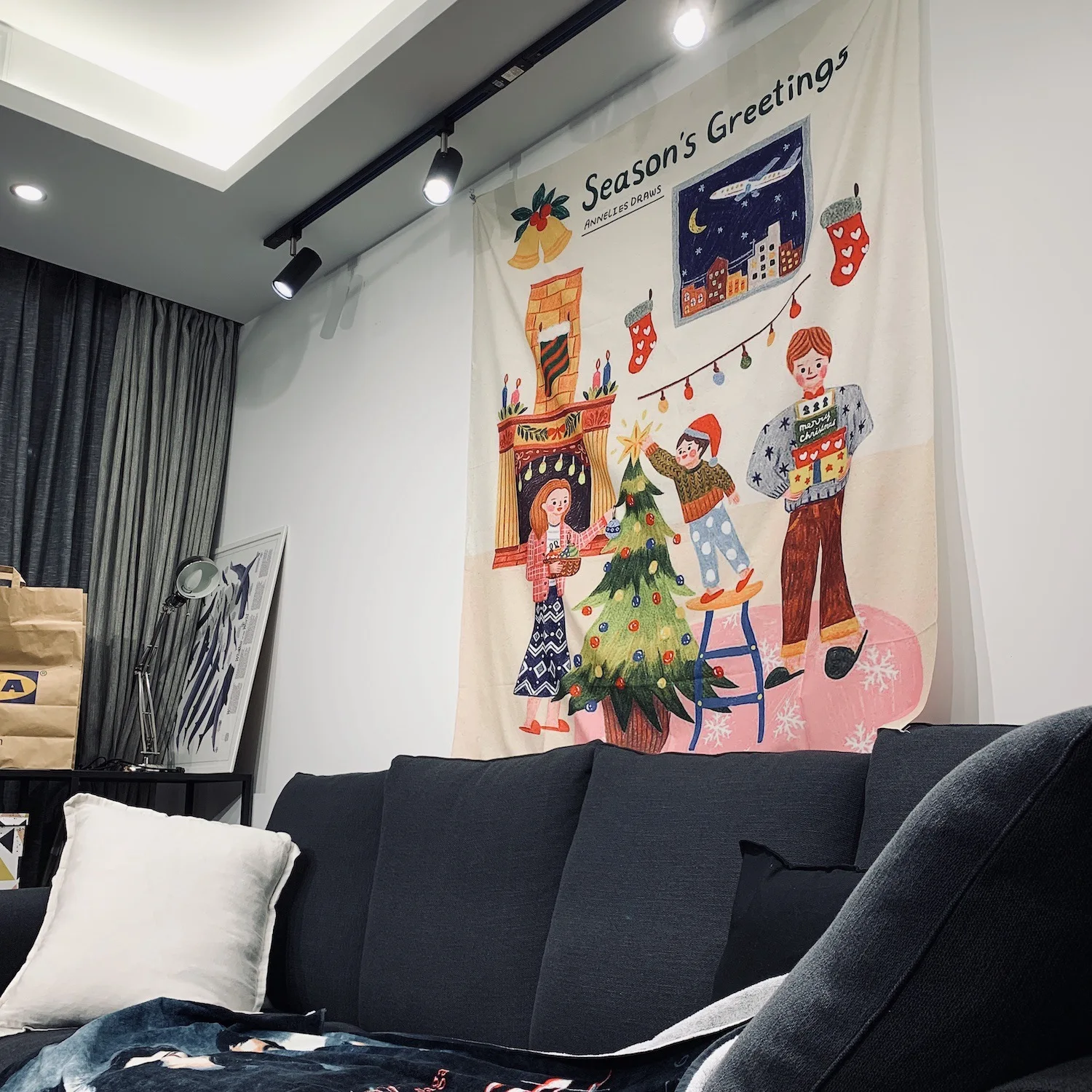 Небольшой свежий брезент декоративная ткань Рождество мультфильм аниме