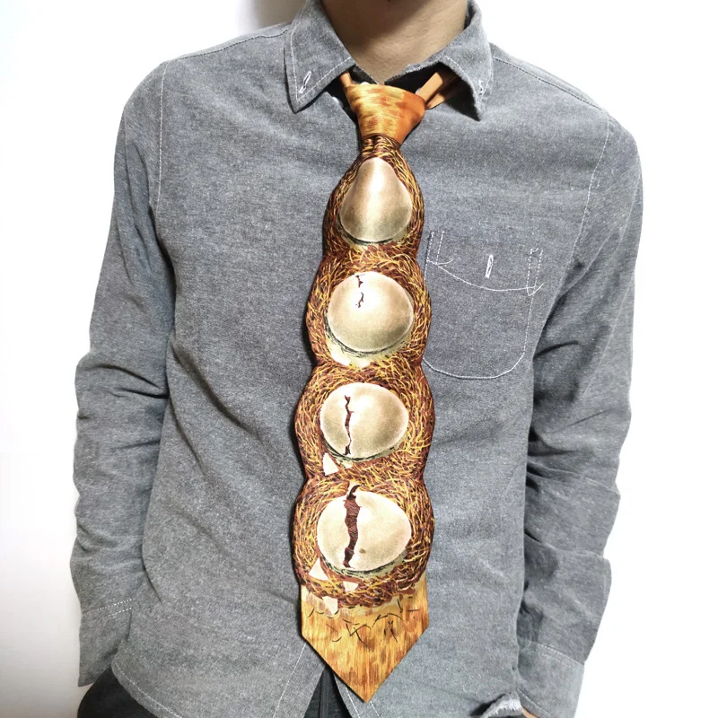

Free Shipping New Male men's Original design cartoon funny personality fashion eggshell pattern silk tie female