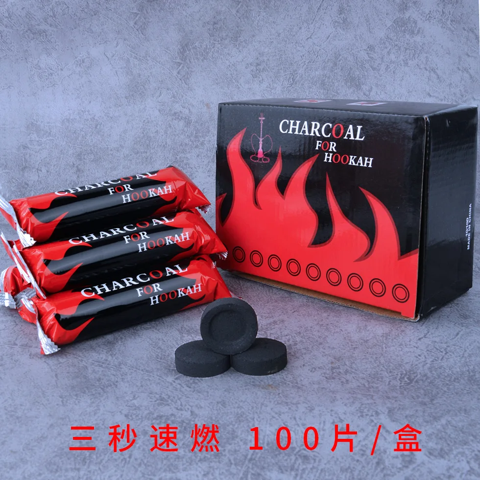 

Shisha Hookah Charcoal Fire Fast Burning Charcoal 33mm Machine Charcoal Barbecue Environmentally Friendly Smokeless For Smoking