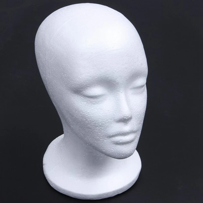 Female Styrofoam Foam Mannequin Manikin Head Model Hat Glasses Display Foam Mannequin Head Model Hat Wig Display Stand Rack