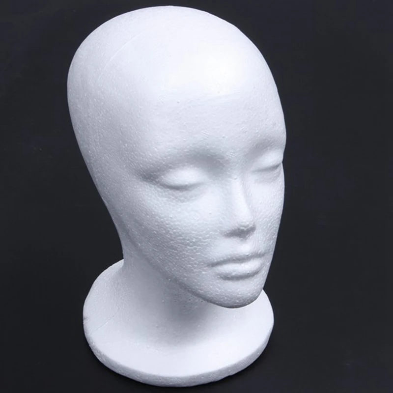 Weibliche Styropor Schaum Mannequin Manikin Kopf Modell Hut Gläser Display Schaum Mannequin Kopf