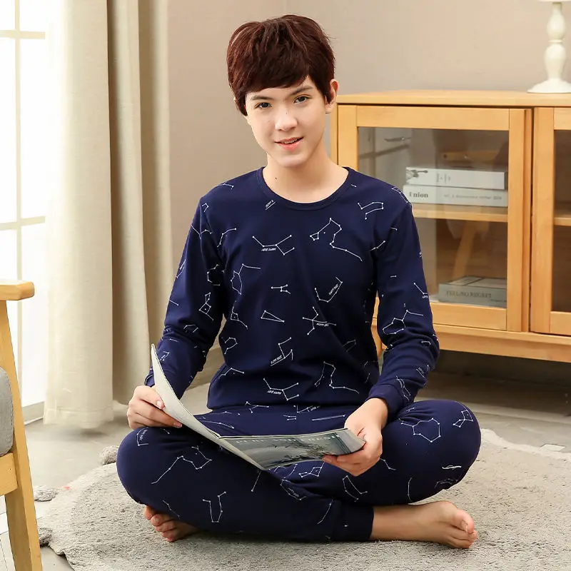 

Winter Kids Boys Pajamas Sets Warm Pyjamas Teen Girls Sleepwear 100% Cotton Teenage Clothes Children Home Clothes Nightwear
