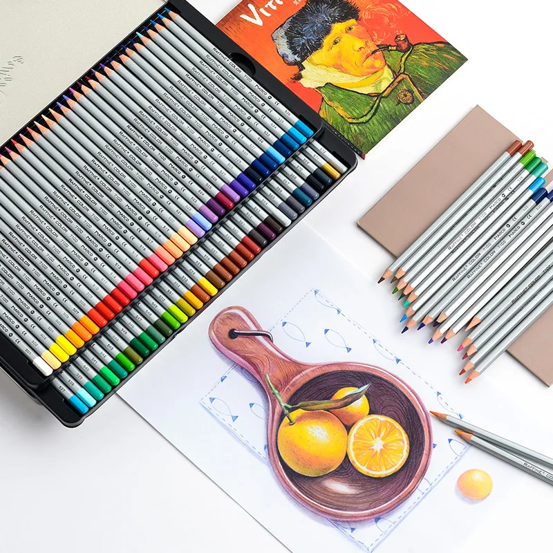 24/36/72 Color Marco Raffine Pencils Set Oil Based Fine Art Crayon Pen for Drawing Paint School A6915