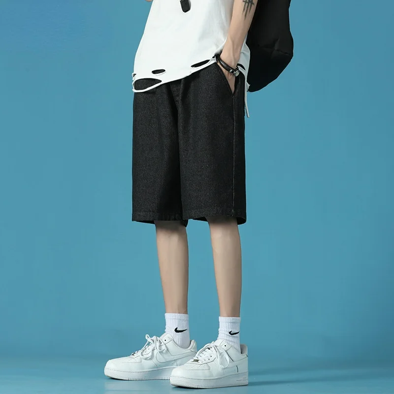 

Джинсовые шорты, мужская летняя одежда, новинка 2021, Модные свободные тонкие повседневные брюки, модные мужские штаны в стиле ретро для пар