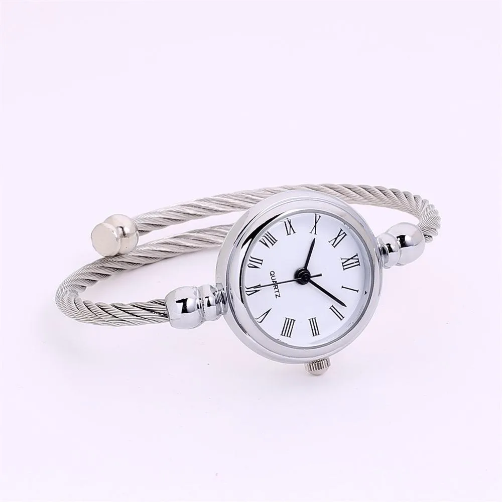

Top Fashion Glass Mirror Bracelet Watch Girl Circular Analog Quartz Waterproof Watch Small Simple Feminino Zegarek Damski Clock