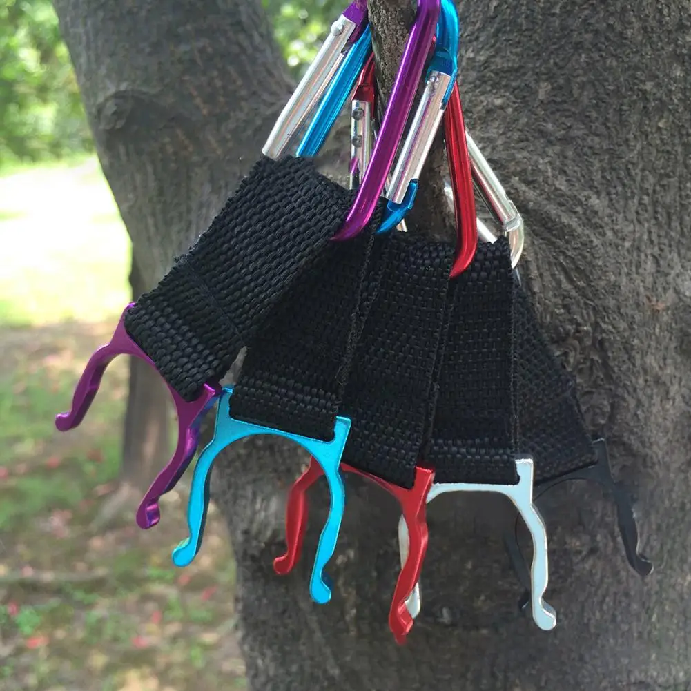 

6Pcs Portable Hiking Camping Water Bottle Holder Hook Clip Carabiner Safety Buckle Keychain Outdoor Survival Travel Tools Hooks
