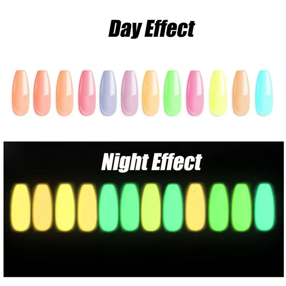 Ультратонкая флуоресцентная пудра для ногтей 12 коробок/набор неон фосфор