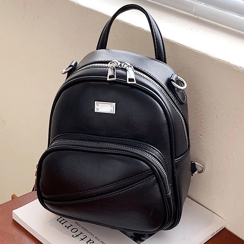 

Mini Women's Backpack High Quality pu Leather Backpack Girl Designer Solid Color School Bags Fashionable Small Student Backpacks